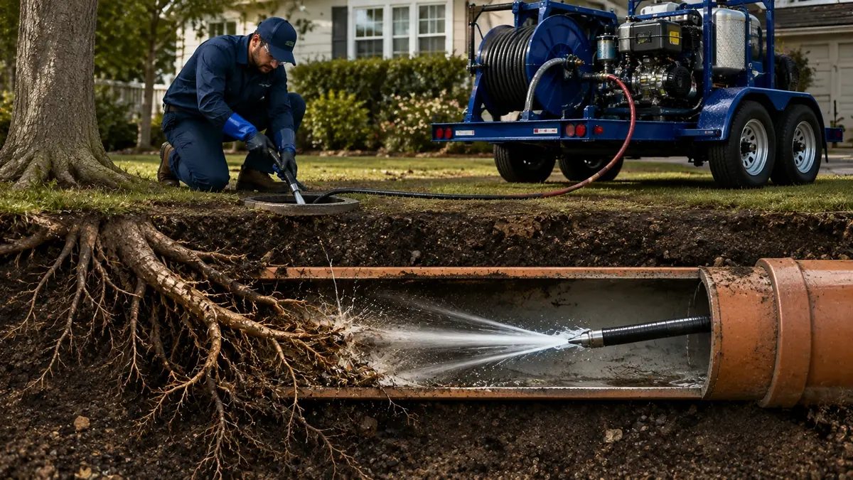 Tree Root Removal with Hydro Jetting in Earlimart